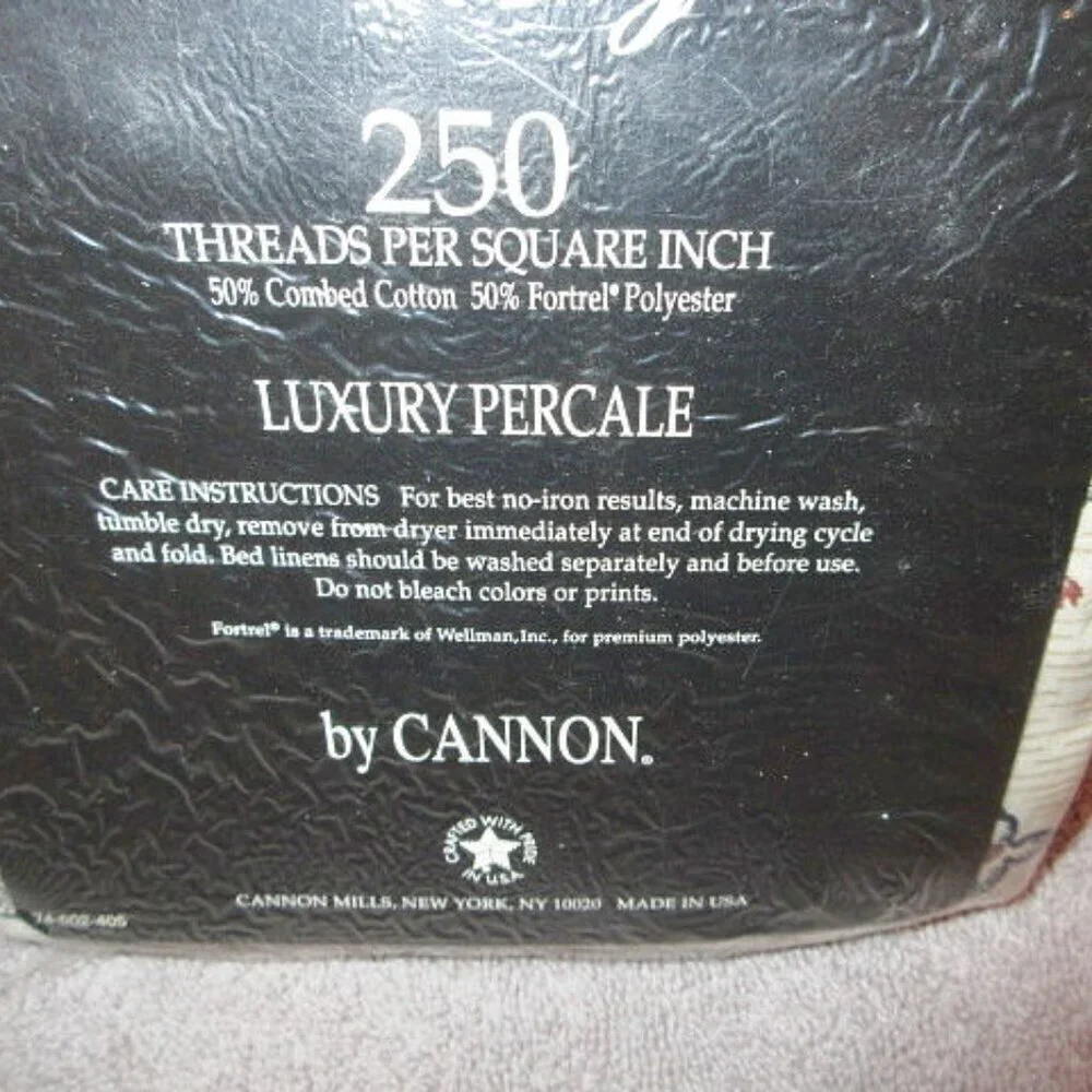 Vtg Cannon Royal Family Devonshire Pillowcases King Set Of 2 Cotton Percale NEW